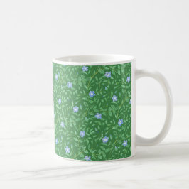 Taza De Café Floral de estilo campestre azul oscuro peringuil