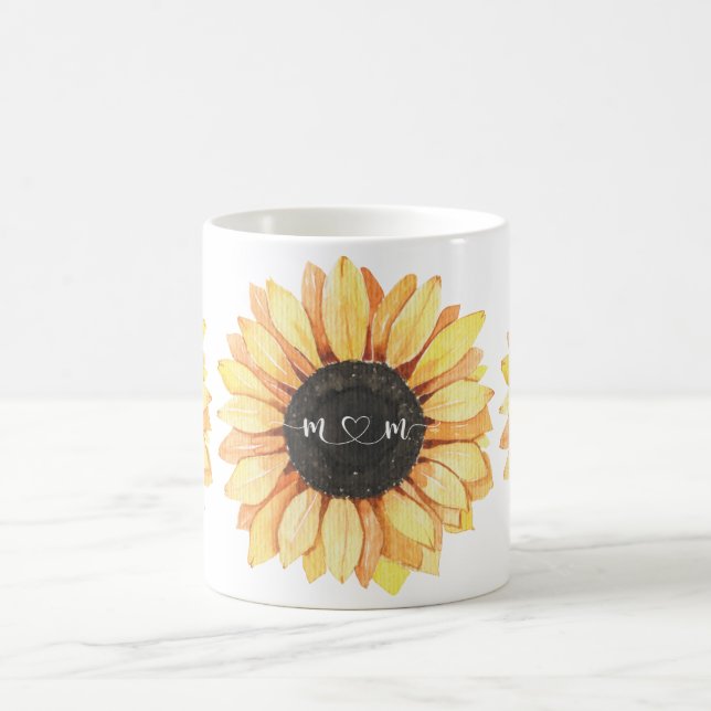 Taza De Café Floral de girasol mamá (Centro)