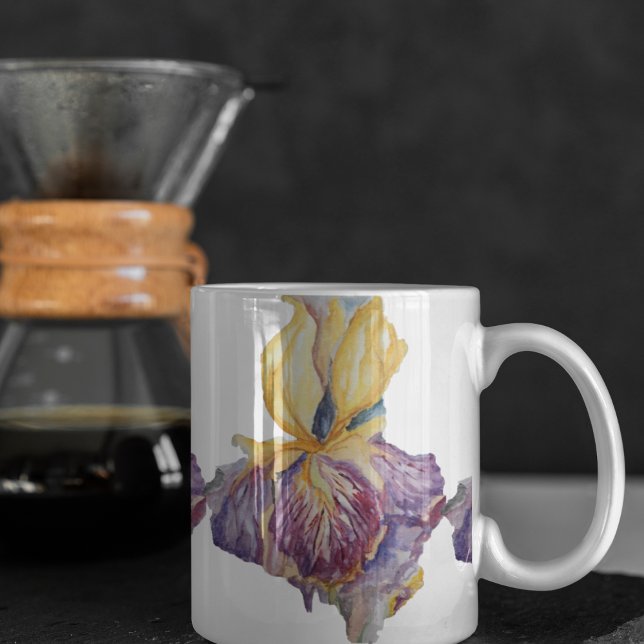 Taza De Café Floral de iris morado (Subido por el creador)