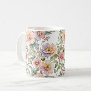 Taza De Café Floral de jardín con manteles de colores delicados