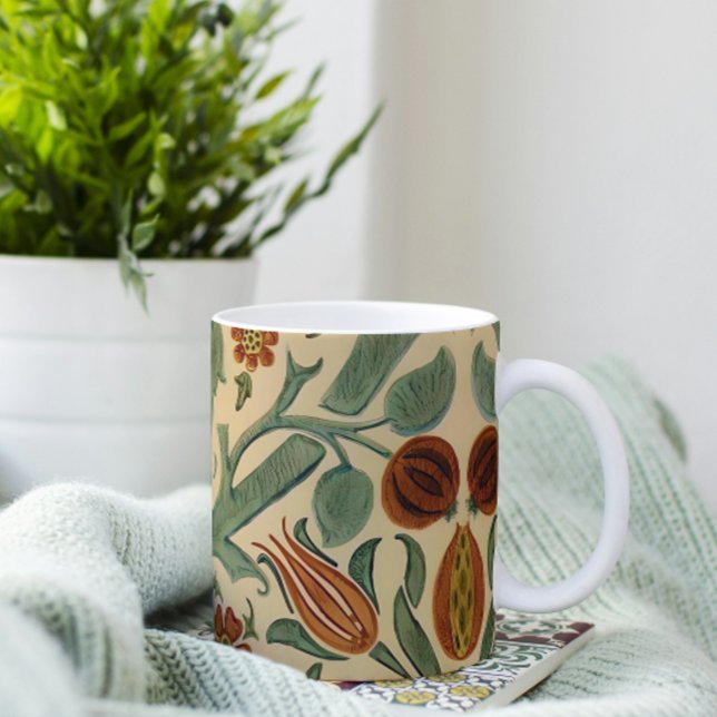 Taza De Café Floral de la caída de William Morris, Jardín de ca (Subido por el creador)