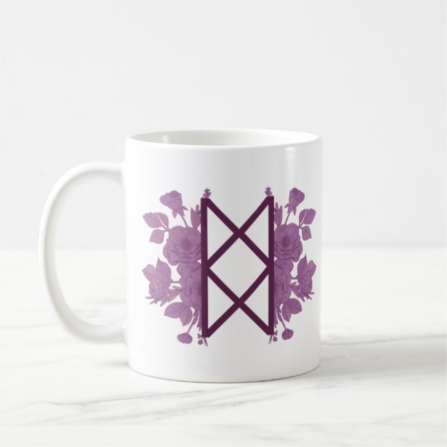Taza De Café Floral de la Oficina de Equilibrio - Rojo (Izquierda)