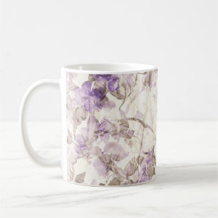 Taza de café floral de lavanda Botánica morada e