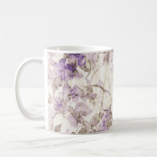 Taza de café floral de lavanda | Botánica morada e