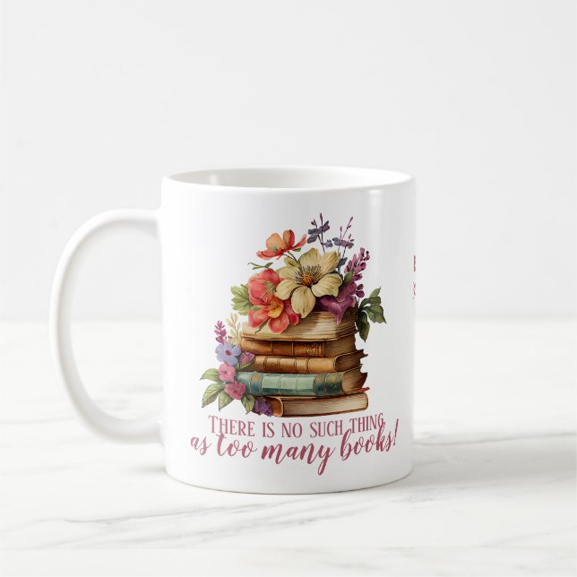 Taza De Café Floral de libros de Lover (Izquierda)