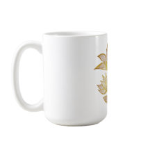 Taza de café floral de línea dorada