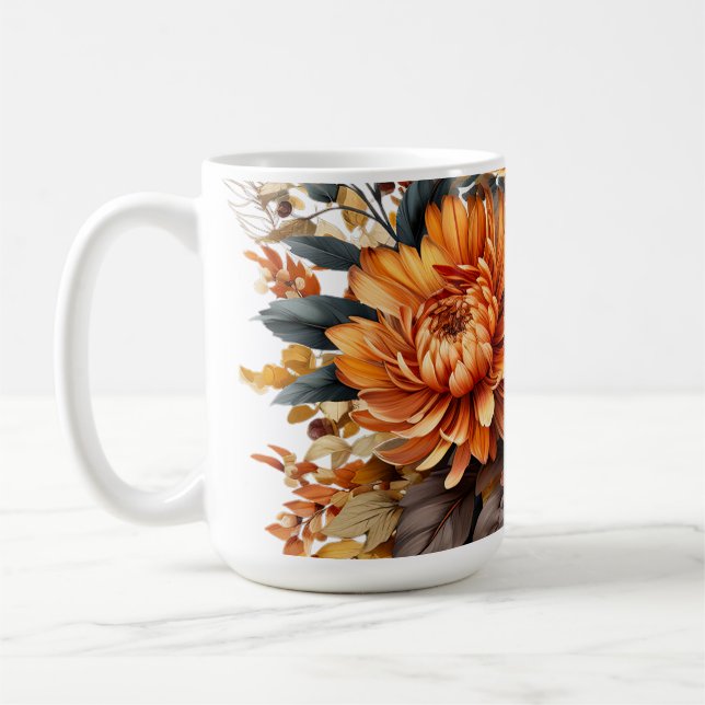 Taza De Café Floral de otoño espléndida (Izquierda)