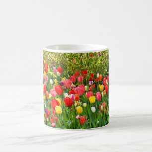 Taza De Café Floral de tulipanes mixtos