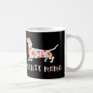 Taza De Café Floral de Weenie Mama Dachshund