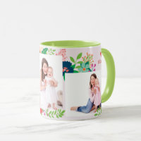 Taza de café floral del día de 3 madres de la foto