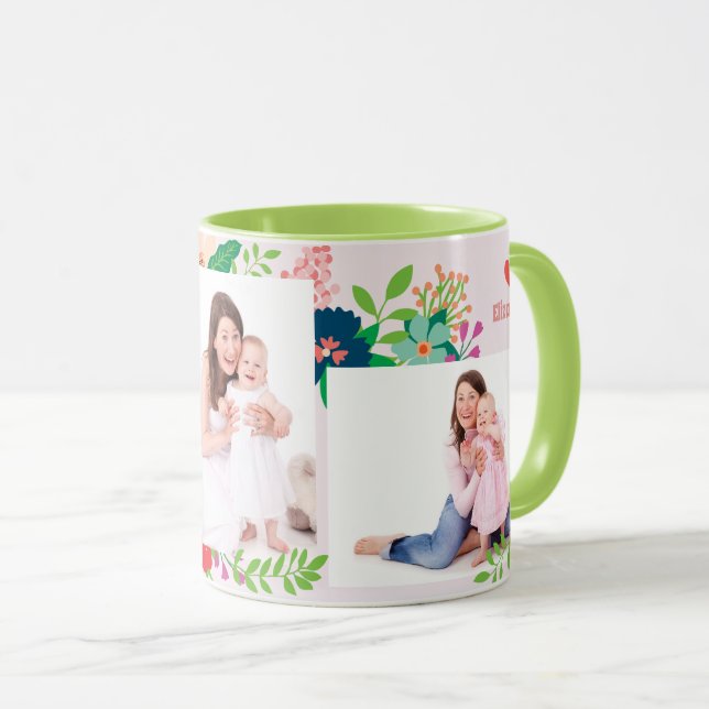 Taza de café floral del día de 3 madres de la foto (Anverso derecho)
