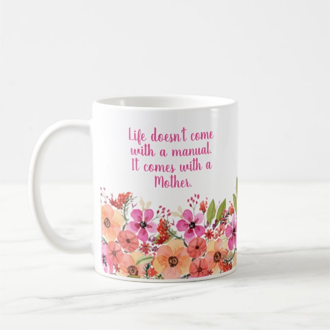 Taza De Café Floral del Día de la Madre (Izquierda)