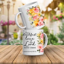 Taza de café floral del versículo bíblico amor de