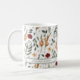 Taza De Café Floral Delicada personalizada
