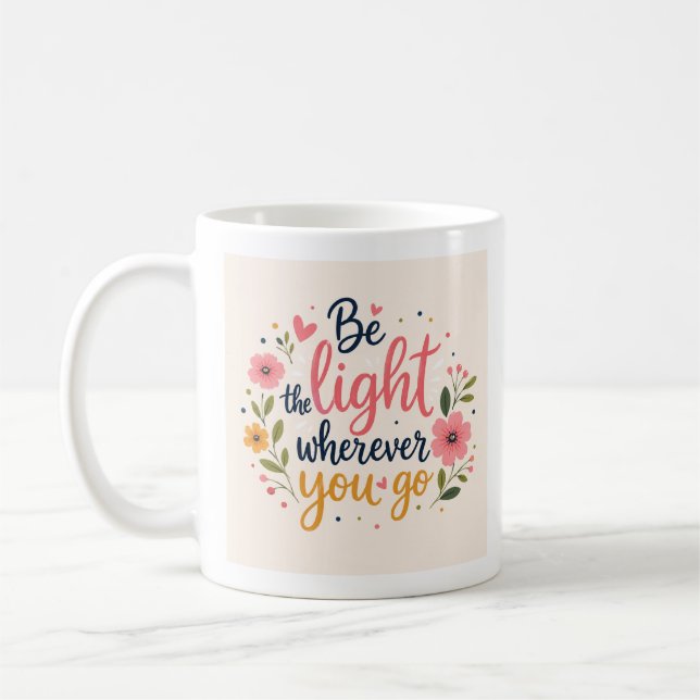 Taza de café floral dulce editable (Izquierda)
