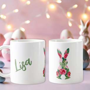 Taza De Café Floral Easter Bunny Coffee Mug
