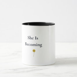 Taza De Café Floral Ella Está En Camino