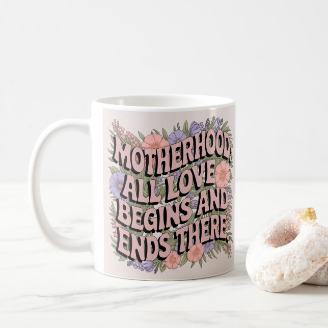 Taza De Café Floral encantadora para la maternidad (Con donut)