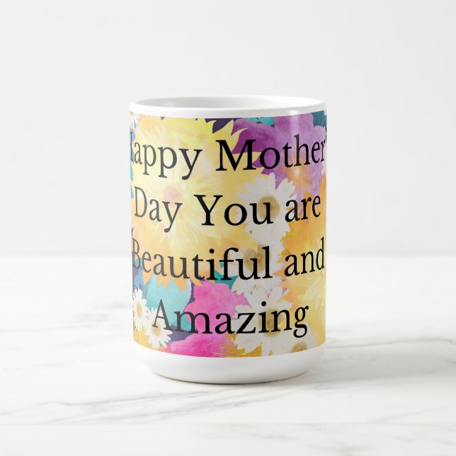 Taza De Café Floral Feliz Día de la Madre (Centro)