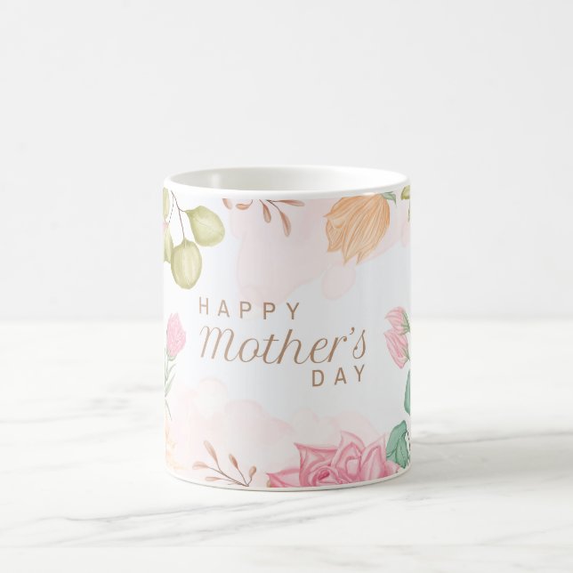 Taza De Café Floral Feliz Día de la Madre (Centro)