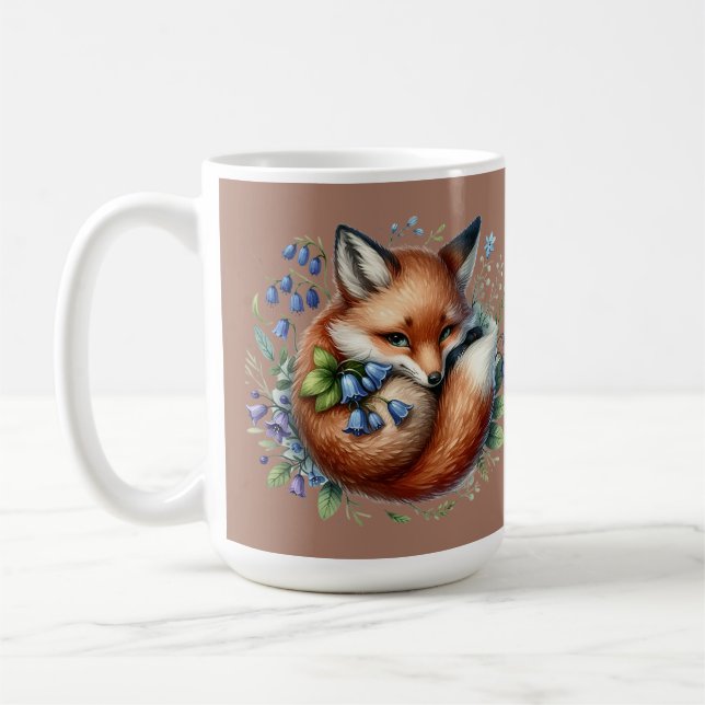 Taza De Café Floral Fox Botanical Woodland Brown (Izquierda)