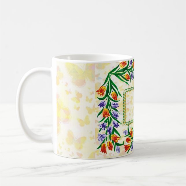 Taza De Café floral frame (Izquierda)