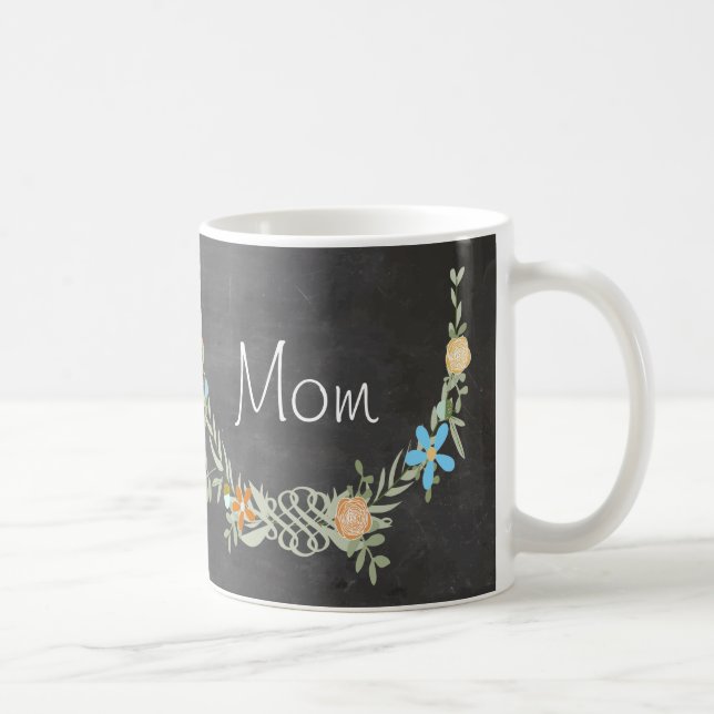 Taza De Café Floral Garland Mom Mug (Derecha)