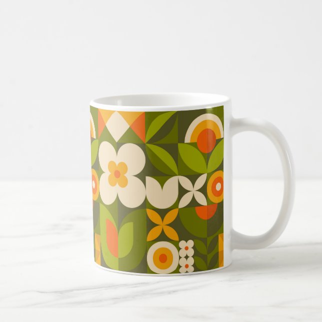 Taza De Café Floral Geométrico  (Derecha)