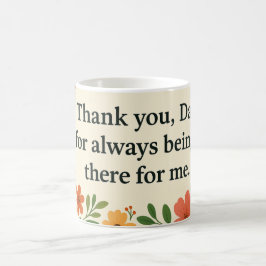Taza De Café Floral "Gracias papá" Mug - Regalo del Día del Pad