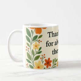 Taza De Café Floral "Gracias papá" Mug - Regalo del Día del Pad