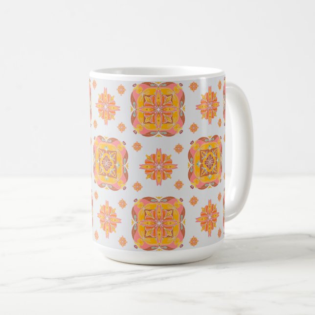 Taza De Café Floral Grid  (Anverso derecho)