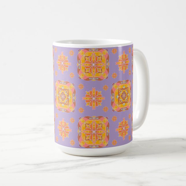 Taza De Café Floral Grid  (Anverso derecho)