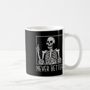 Taza De Café Floral Halloween Skeleton Beber café nunca será