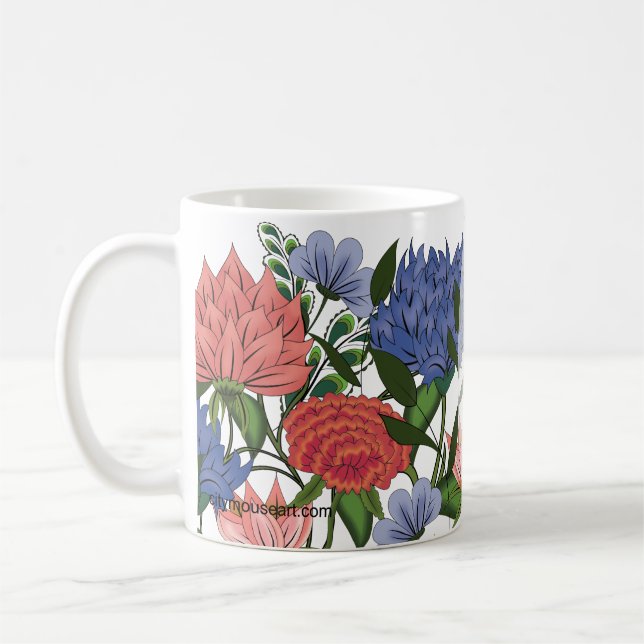 Taza De Café Floral Hindú Personalizado (Izquierda)