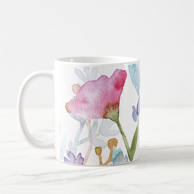 Taza De Café Floral Ilustrada a Mano (Izquierda)