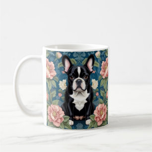 Taza De Café Floral inspirada en el Bulldog francés William Mor