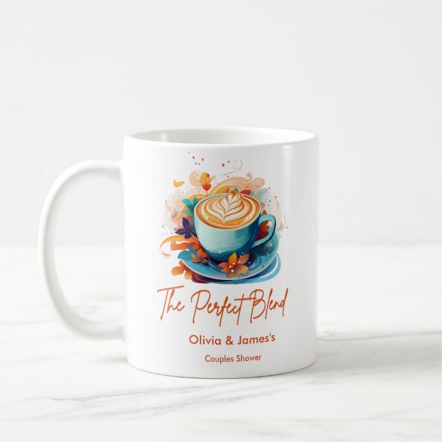 Taza De Café Floral La Ducha Boda De Mezcla Perfecta Duchas (Izquierda)