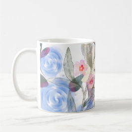 Taza De Café Floral Leaves Art – Elegant Flowers and Botanical