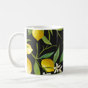 Taza De Café Floral Lemon Fruits Vintage
