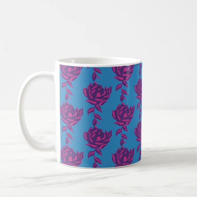 Taza De Café Floral lisa (Izquierda)