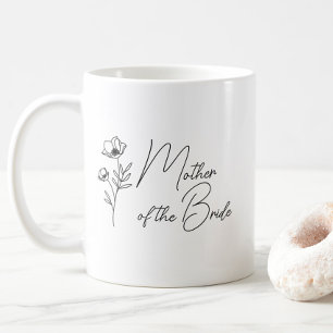 Taza De Café Floral madre personalizada del novio de la novia