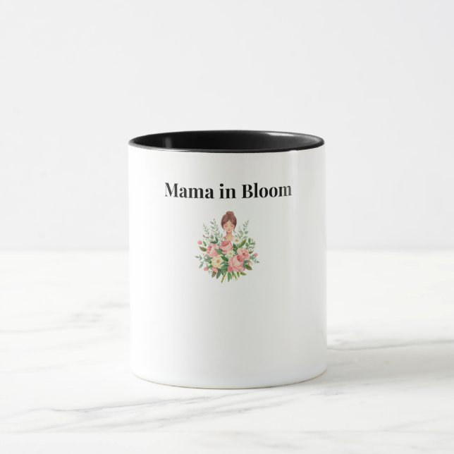 Taza de café floral Mama en flor (Centro)