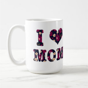 Taza De Café Floral Me encanta mamá 