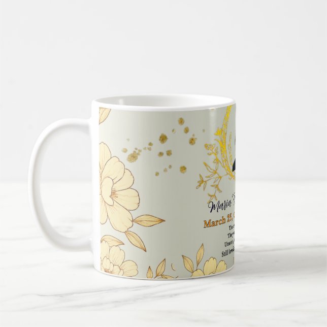 Taza De Café Floral Memorial Card - Sympathy keepsake  (Izquierda)