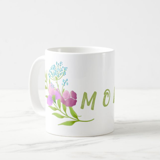 Taza De Café Floral Mom Mug (Anverso izquierdo)