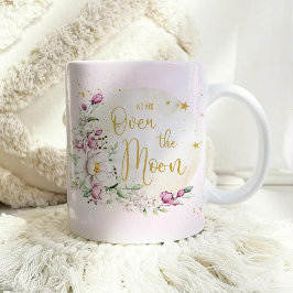 Taza De Café Floral Moon Pink Baby Shower