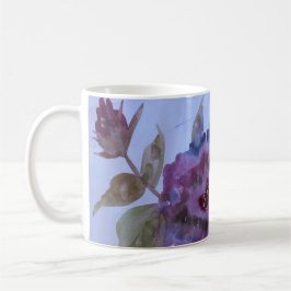 Taza De Café Floral morada acuarela