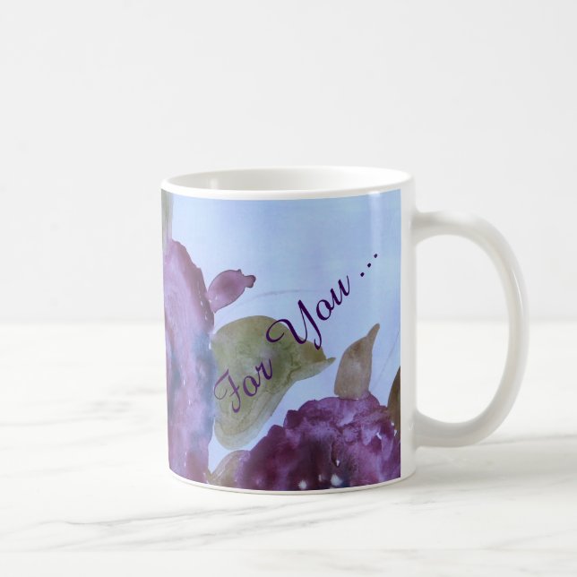 Taza De Café Floral morada acuarela (Derecha)