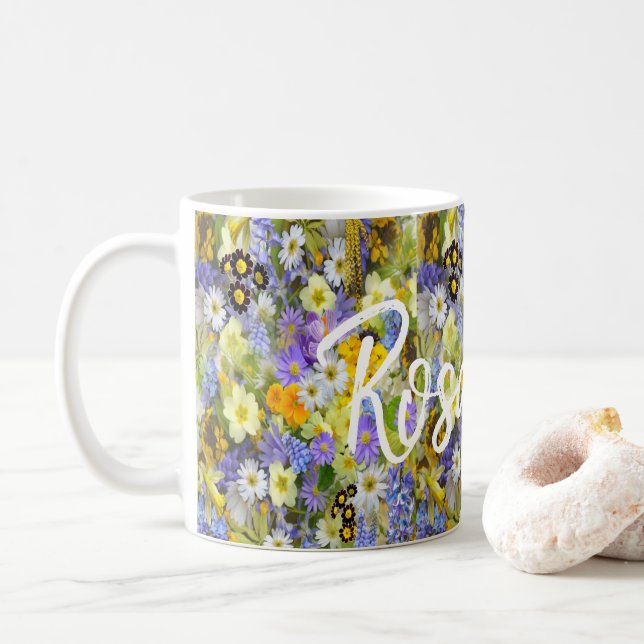 Taza De Café Floral Mug (Con donut)