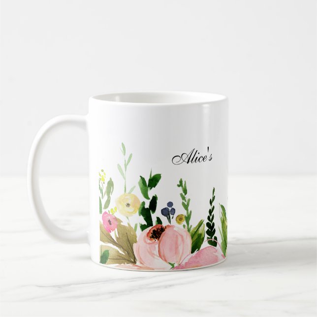 Taza De Café Floral Mug (Izquierda)
